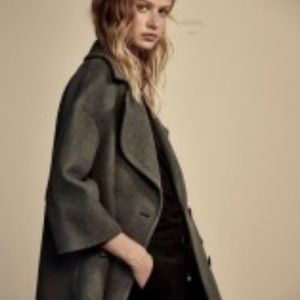 Massimo Dutti 3 quarter sleeve gray light peacoat